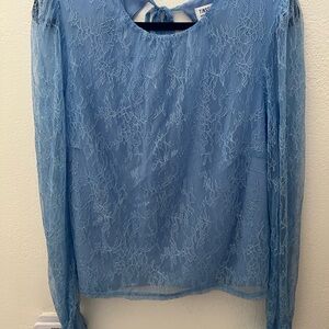 Tinsel Light Blue Lace Blouse